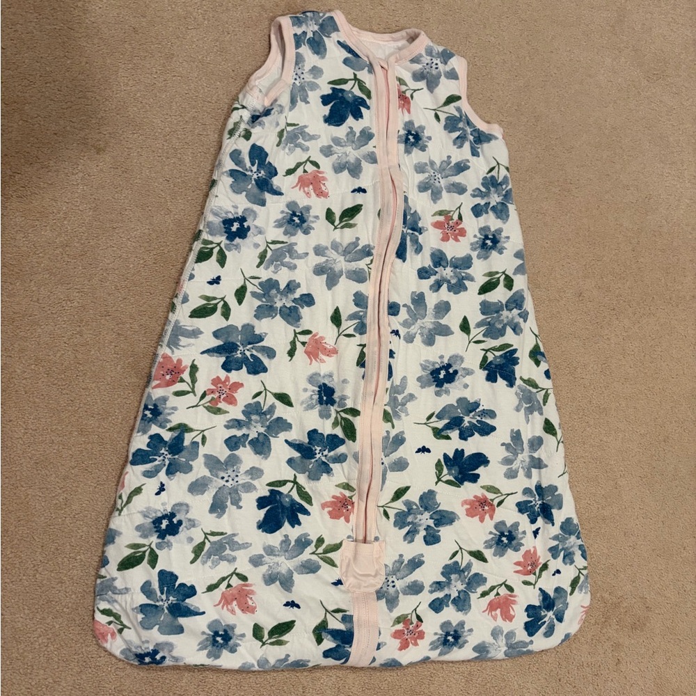 Burt's Bees Blue and Pink Floral Quilted Sleep Sack